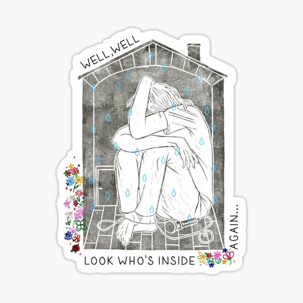 Inside again - flower embroidery Sticker
