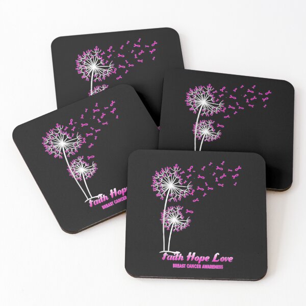 Item preview, Dandelion Faith Hope Love Breast Cancer Awareness Flower designed and sold by sharpYSbell.