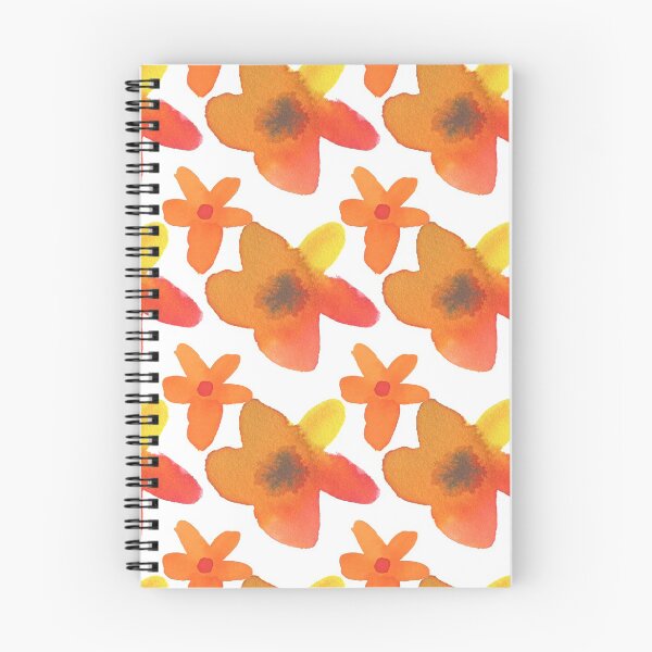 Aperçu de l'œuvre Fleurs abstraites lumineuses à l'aquarelle orange créée et vendue par BilberryCreate.