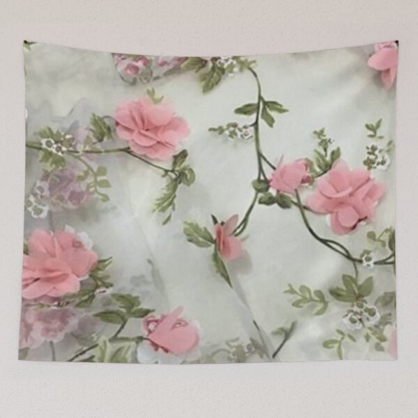 Item preview, Unique Pink Rose Cream background fabric pattern designed and sold by Poetic4Passion.