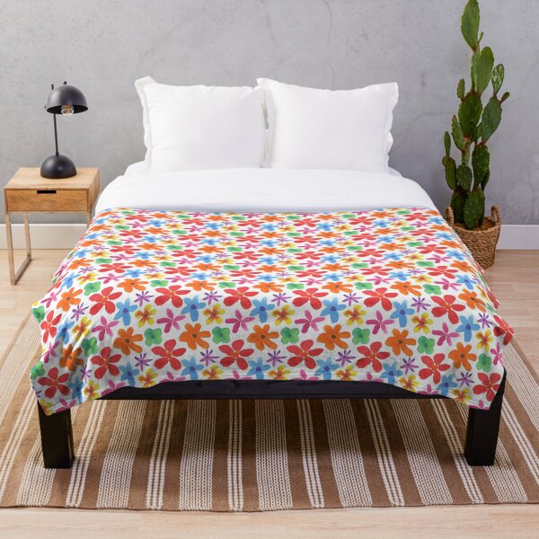 Item preview, Multi color Watercolor bright abstract flowers designed and sold by BilberryCreate.