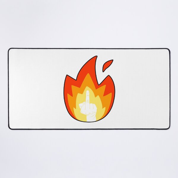 Fire finger emoji Desk Mat