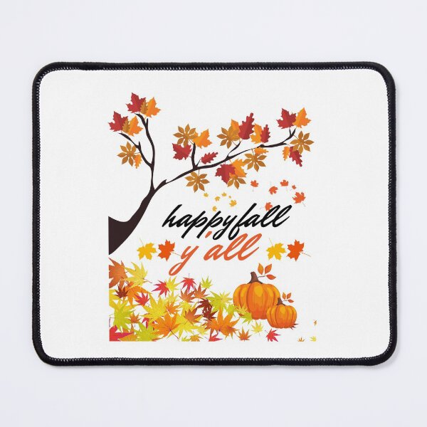 Item preview, happy fall y'all funny autumn tree with falling leaves harvest pumpkin and squirrels  designed and sold by mydreamcatcher.