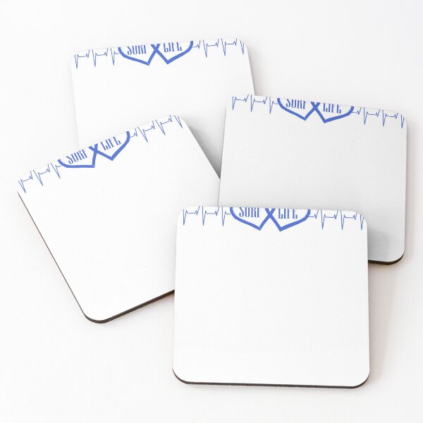 Item preview, Surf Life Blue text design. Two blue hearts with pulse trace beats designed and sold by Solotree.