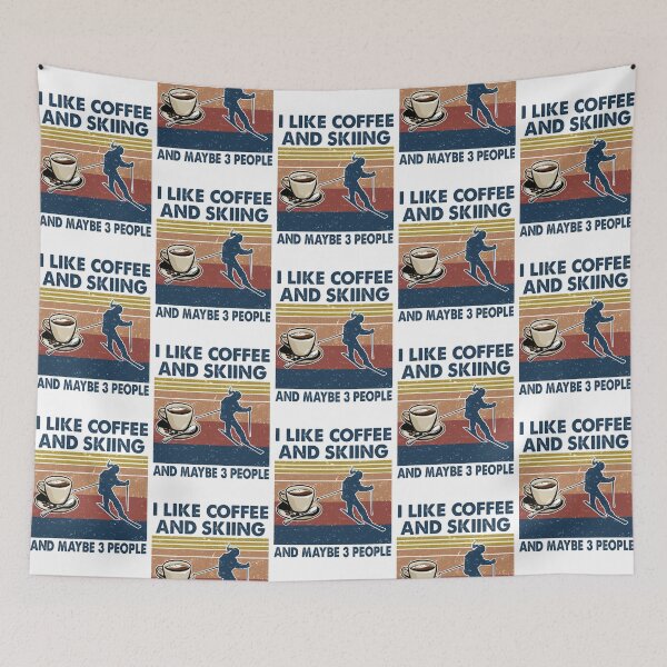 Item preview, I like coffee and Skiing and maybe 3 people designed and sold by tuyetnhung98.