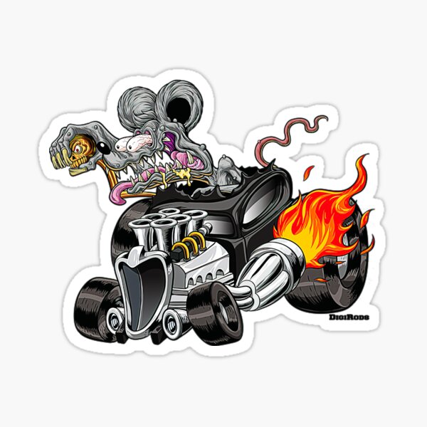 Details about   10pcs Ed Roth Hot Rods Motorcycle Rat Fink Decal Big Daddy Vinyl Stickers