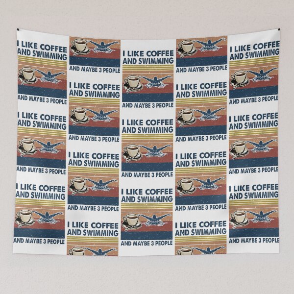 Item preview, I like coffee and Swimming and maybe 3 people designed and sold by tuyetnhung98.