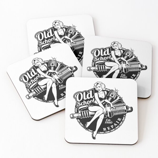Item preview, Old School Vintage Monochrome Spark Plug Pinup Girl designed and sold by Vector Scout Lab.