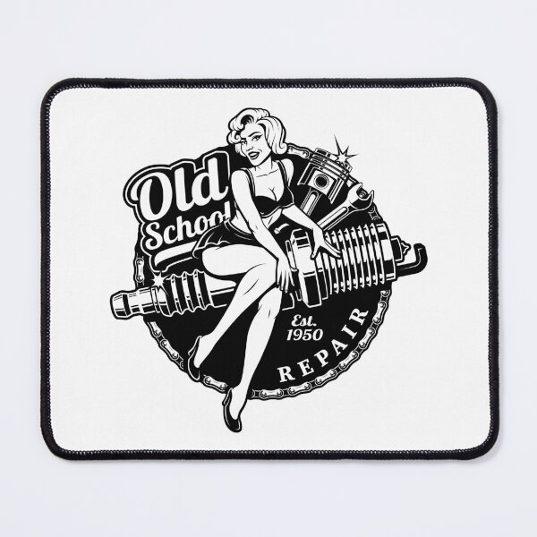 Item preview, Old School Vintage Monochrome Spark Plug Pinup Girl designed and sold by Vector Scout Lab.