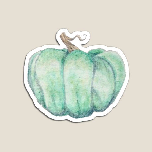 Item preview, Pintura de acuarela de calabaza azul y verde designed and sold by A_Guy_With_Art_Supplies.