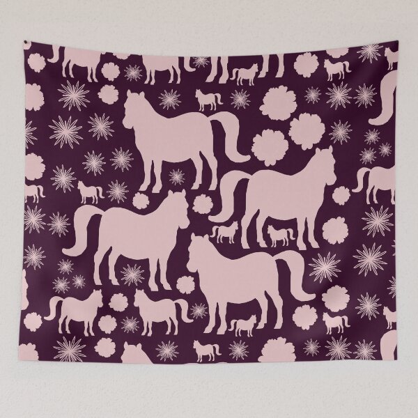 Item preview, Pink Horses and Pink Flowers designed and sold by ZophiaSolaris.