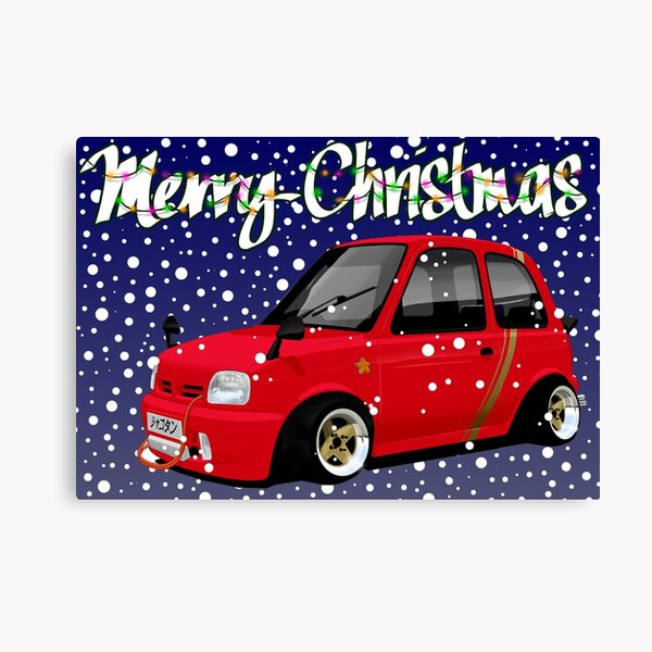 Retro Christmas Card Series Nissan Micra K11 Canvas Print