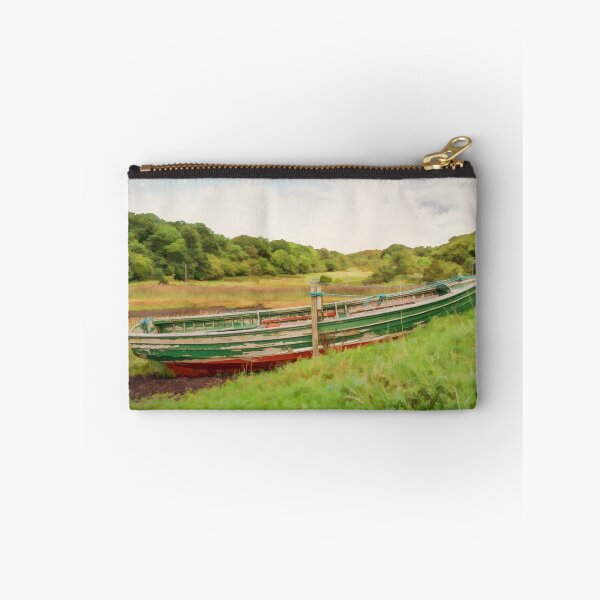 Item preview, Moored red & green wooden rowing boat  designed and sold by Hugh McKean.
