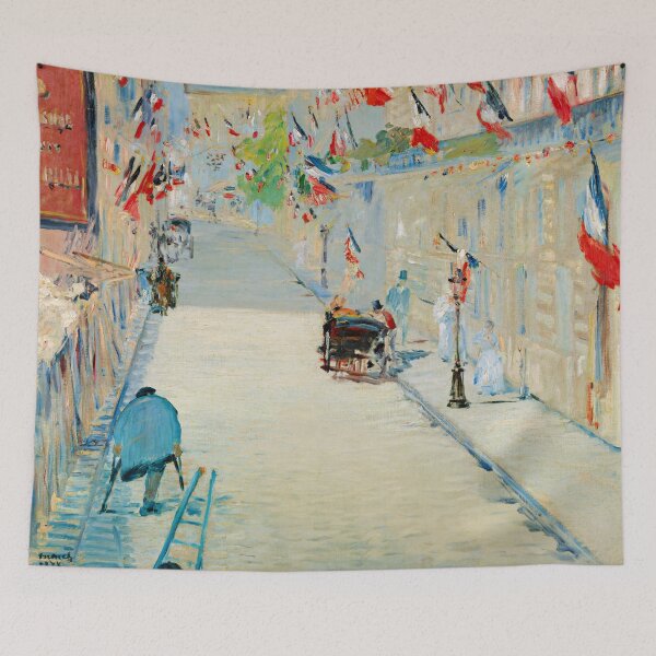 Item preview, La Rue Mosnier With Flags - Edouard Manet designed and sold by brushandframes.