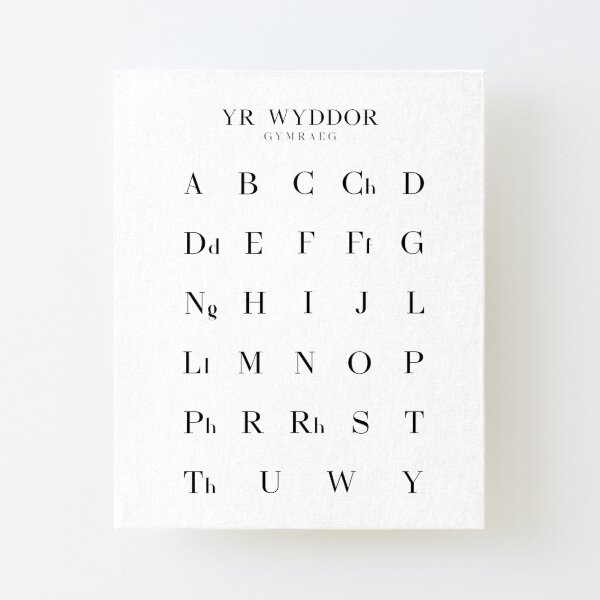 "Welsh Alphabet Chart, Yr Wyddor Gymraeg Language Chart, White" Mounted ...