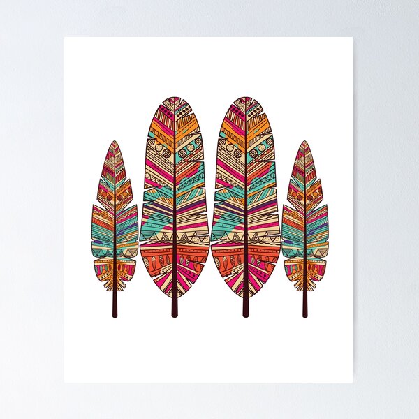 Item preview, Feathers Colourful Bohemian Rustic Design designed and sold by JellyBeenzz.