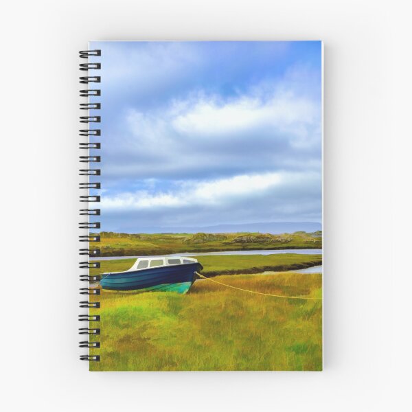 Item preview, Wooden boat tied on the banks of the Allt Cam Carach at Invercainbe designed and sold by Hugh McKean.