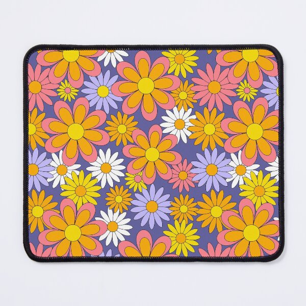 Item preview, 70s Flower Power Purple Orange Yellow Retro Daisy designed and sold by emilyretro.