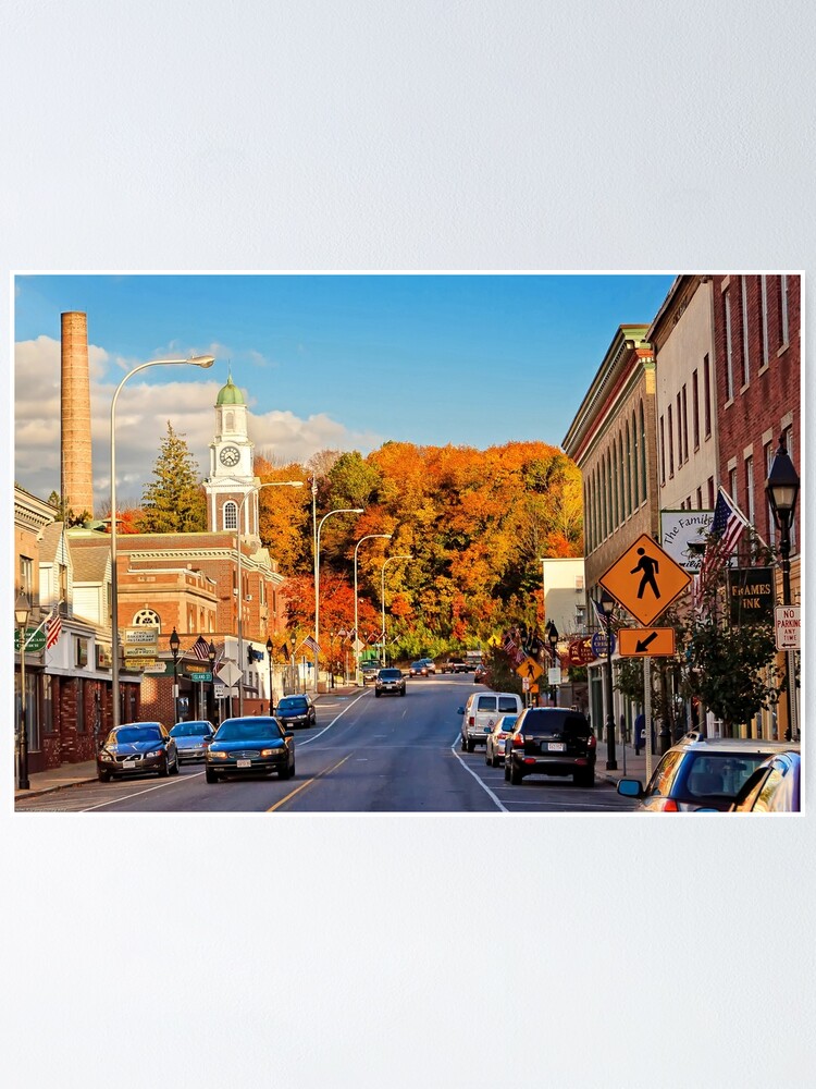 "Downtown Athol, MA Dressed in Autumn's Colors" Poster for Sale by