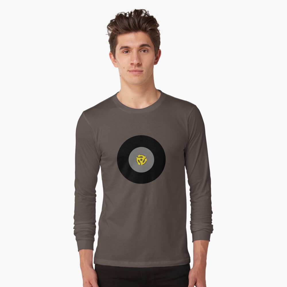 t shirt with 45 record adapter