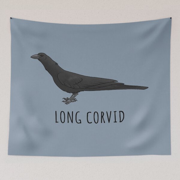 Item preview, Córvido largo (juego de palabras sobre Covid) designed and sold by SixBiscuits.