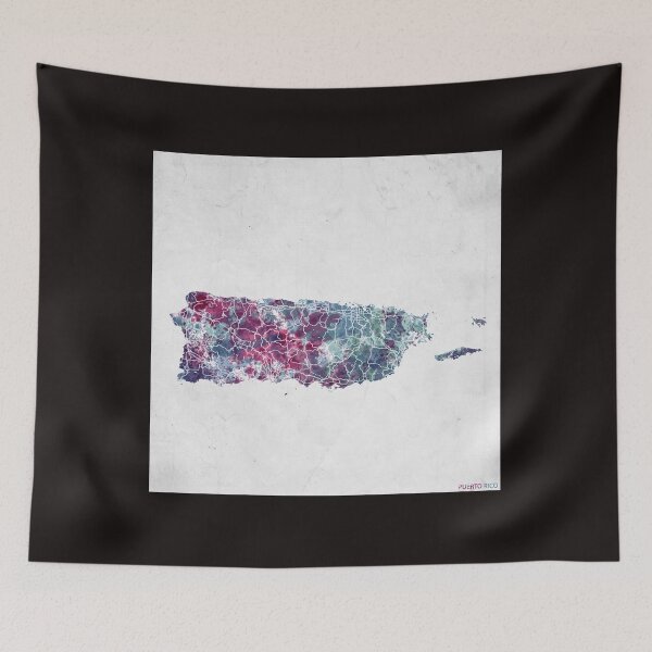 Item preview, puerto rico carte couleurs froides Poster designed and sold by BentleyGordon4.