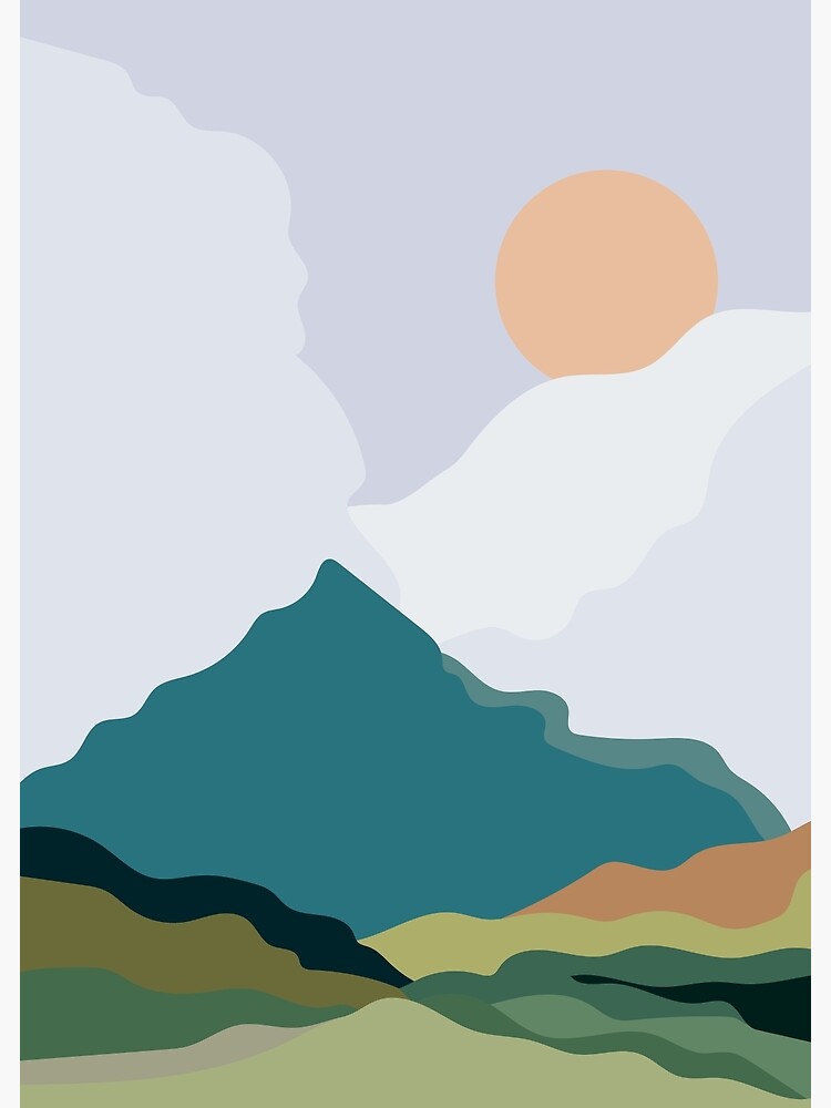 Minimalist Mountain Landscape | Mini Greeting Cards | Set of 6