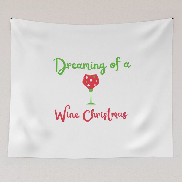 Item preview, Dreaming of a wine Christmas - Funny wine enthusiast Christmas pun designed and sold by Theleochick.