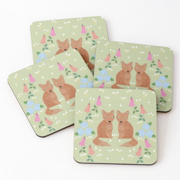 Item preview, Two Foxes and Flowers designed and sold by ApiladaV.