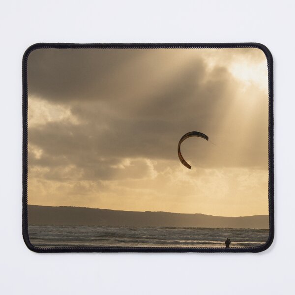 Item preview, Kitesurfing sunset gold at Westward Ho! designed and sold by twymanphoto.