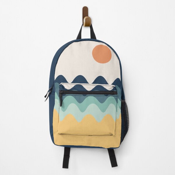 Item preview, Abstract landscape with wavy sea and sun designed and sold by BattaAnastasia.