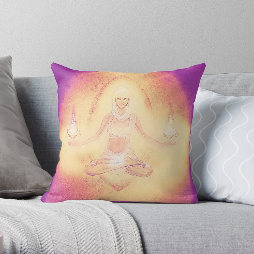 Buddha female Throw Pillow