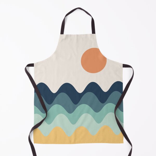 Item preview, Abstract landscape with wavy sea and sun designed and sold by BattaAnastasia.