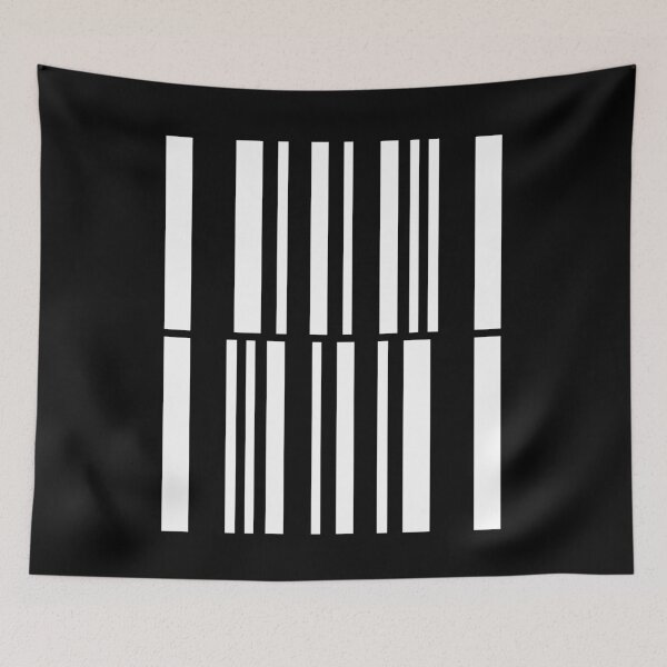 Item preview, Double Barcode White Lines / Minimalistic Linear Art designed and sold by in-vectors.