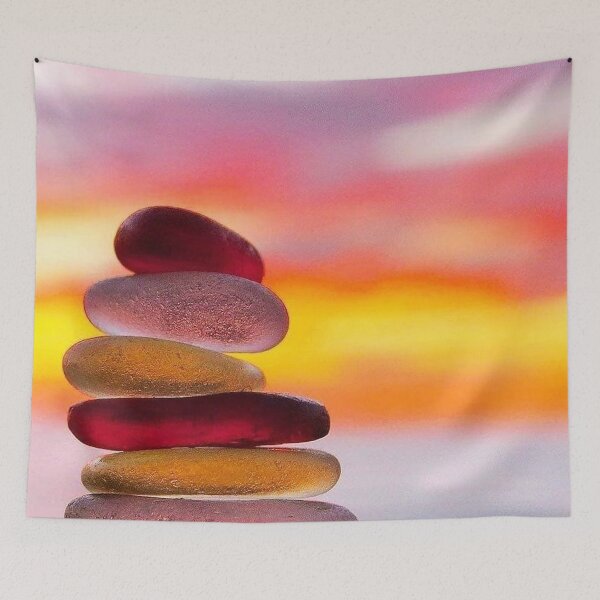 Item preview, Pile of Stones with sunset, Rock pile, Red tone rocks stacked, sunset and stones, designed and sold by Nostrathomas66.