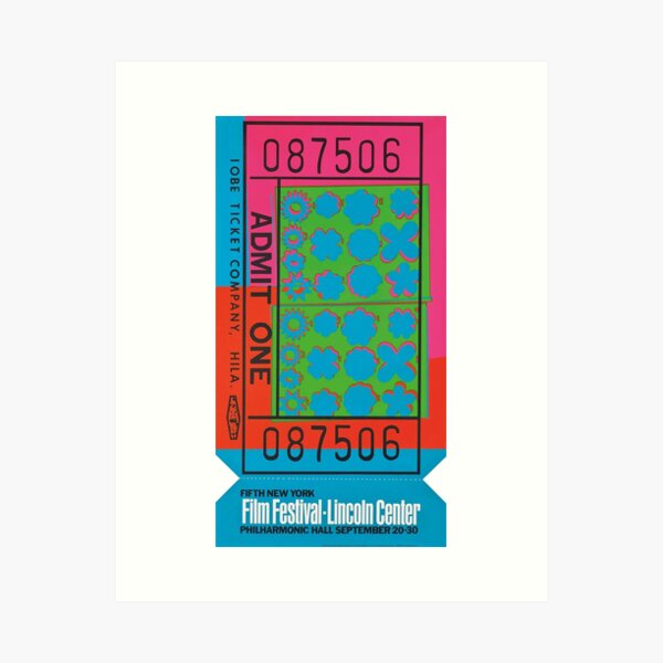 Warhol Lincoln Center ticket Art Print