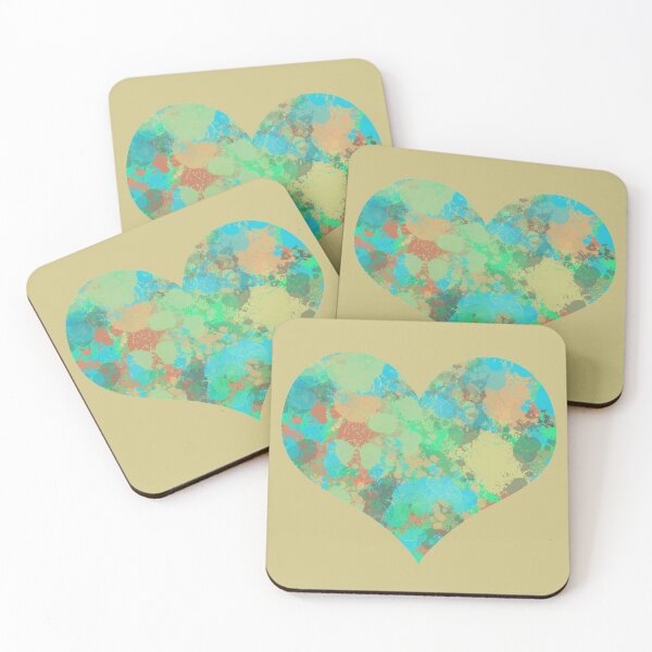 Item preview, Green Drops Modern Heart Shape Design designed and sold by AMSonArt.