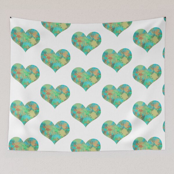 Item preview, Green Drops Modern Heart Shape Design designed and sold by AMSonArt.