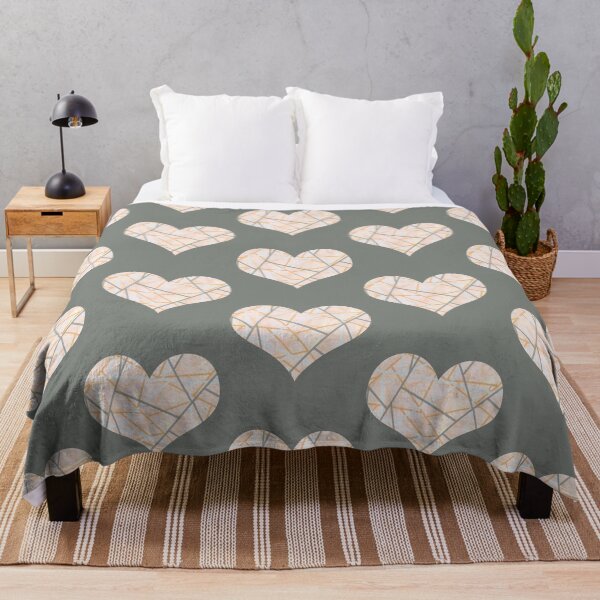 Item preview, Grey Lines on Peachy Background Modern Heart Shape Design designed and sold by AMSonArt.