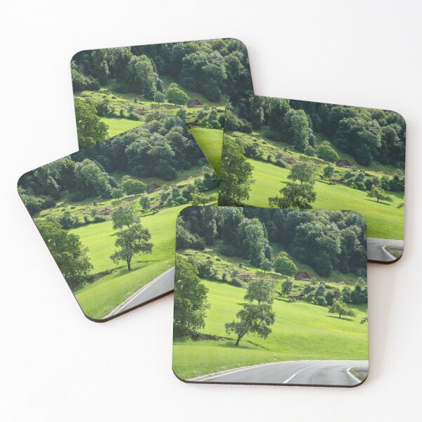 Item preview, Beautiful green hill landscape in Switzerland Alps. Winding road designed and sold by anytka.