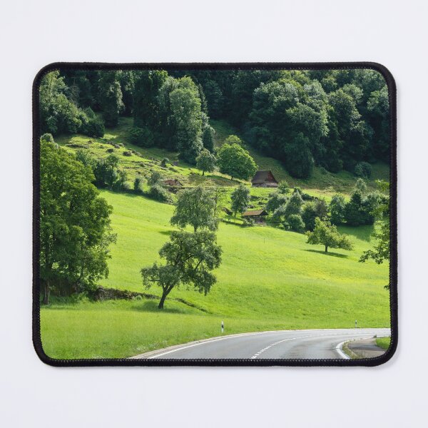 Item preview, Beautiful green hill landscape in Switzerland Alps. Winding road designed and sold by anytka.