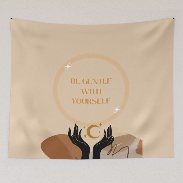 Item preview, Be Gentle With Yourself Self Love Affirmation Mantra Boho Trending Shirt Mask Sticker  designed and sold by Common Truth.