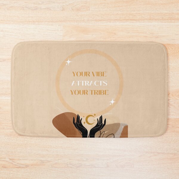 Item preview, Your Vibe Attracts Your Tribe Law of Attraction Boho Trending Shirt Mask Sticker  designed and sold by Common Truth.
