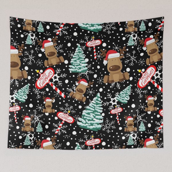 Item preview, Winter Wonderland At North Pole - Adorable Cute Christmas Pattern Santa Moose Holiday Print designed and sold by Vibbin4Life33.