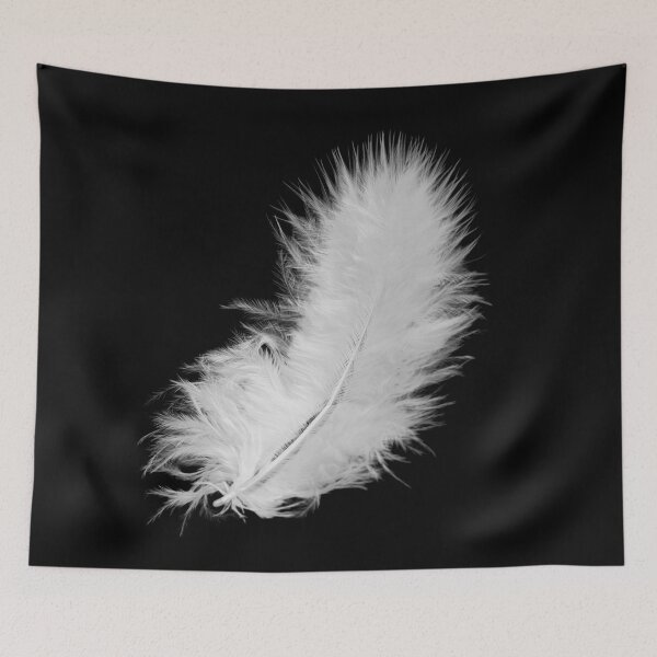 Item preview, Single, white, down feather. Light, fluffy, fragile. Photograph designed and sold by JellyBeenzz.