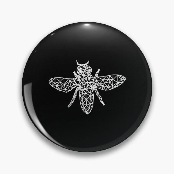 Item preview, Bee With White Wireframe Geometric Pattern designed and sold by idabry.