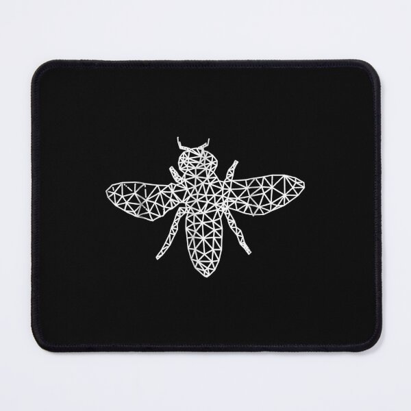 Aperçu de l'œuvre Abeille avec motif géométrique filaire blanc créée et vendue par idabry.