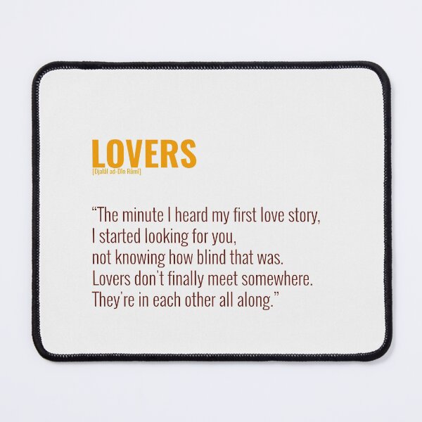 Item preview, Djalâl ad Dîn Rûmî Quotes About Lovers designed and sold by Studio TANFF.