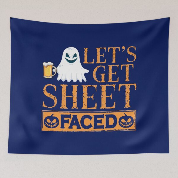 Item preview, Let's Get Sheet Faced Shirt Funny Halloween Ghost Drinking designed and sold by TrenddyArts.
