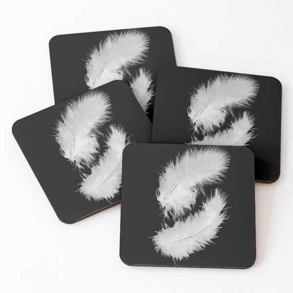 Item preview, Two, white, down feathers. Light, fluffy, fragile. Photograph designed and sold by JellyBeenzz.